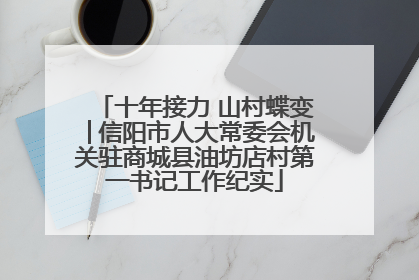 十年接力 山村蝶变│信阳市人大常委会机关驻商城县油坊店村第一书记工作纪实