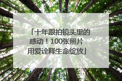 十年跟拍镜头里的感动！100张照片用爱诠释生命绽放