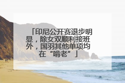 印尼公开赛退步明显，除女双顺利接班外，国羽其他单项均在“啃老”