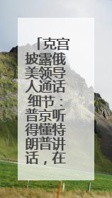 克宫披露俄美领导人通话细节：普京听得懂特朗普讲话，在翻译前就理解了他的意思