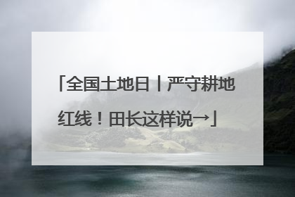 全国土地日丨严守耕地红线！田长这样说→