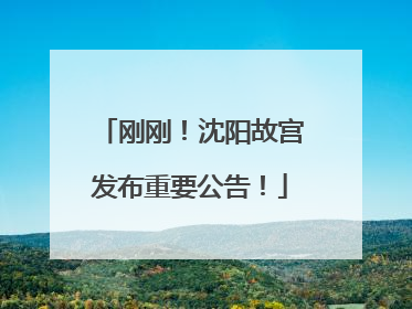 刚刚！沈阳故宫发布重要公告！