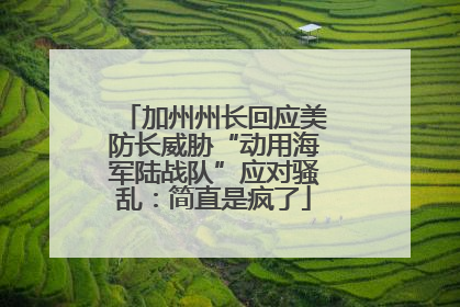 加州州长回应美防长威胁“动用海军陆战队”应对骚乱：简直是疯了