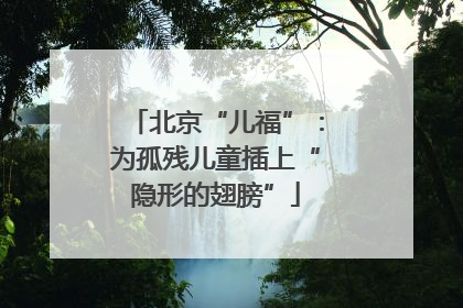 北京“儿福”：为孤残儿童插上“隐形的翅膀”