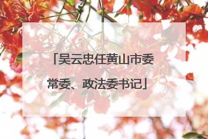 吴云忠任黄山市委常委、政法委书记