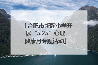 合肥市新麓小学开展“5.25”心理健康月专题活动