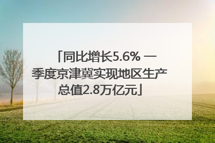 同比增长5.6% 一季度京津冀实现地区生产总值2.8万亿元