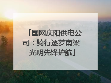 国网庆阳供电公司：骑行逐梦南梁 光明先锋护航