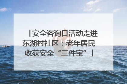 安全咨询日活动走进东湖村社区：老年居民收获安全“三件宝”