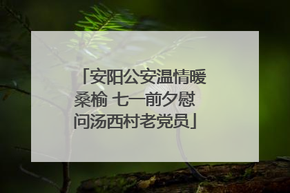 安阳公安温情暖桑榆 七一前夕慰问汤西村老党员