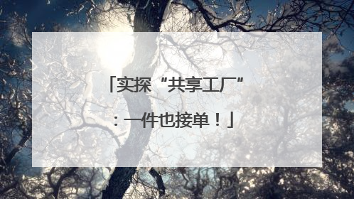 实探“共享工厂”：一件也接单！