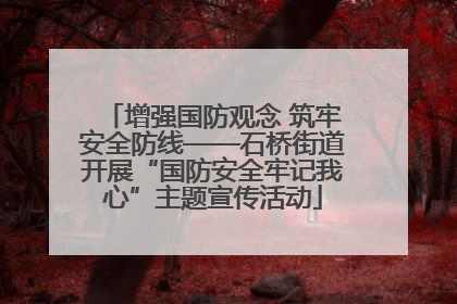 增强国防观念 筑牢安全防线——石桥街道开展“国防安全牢记我心”主题宣传活动