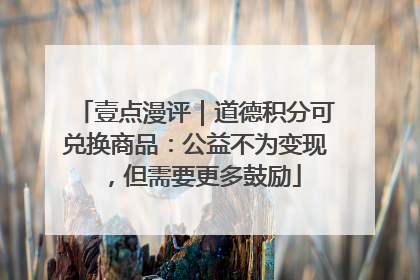 壹点漫评｜道德积分可兑换商品：公益不为变现，但需要更多鼓励