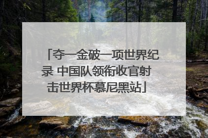 夺一金破一项世界纪录 中国队领衔收官射击世界杯慕尼黑站