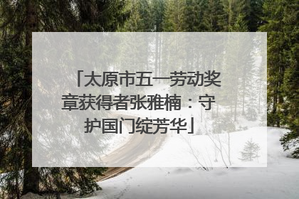 太原市五一劳动奖章获得者张雅楠：守护国门绽芳华