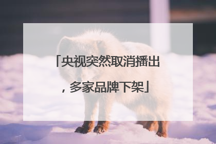 央视突然取消播出，多家品牌下架