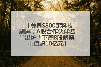 尊界S800黑科技刷屏，A股合作伙伴名单出炉！下周8股解禁市值超10亿元