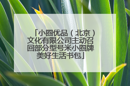 小圈优品（北京）文化有限公司主动召回部分型号米小圈牌美好生活书包