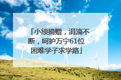 小额捐赠，涓滴不断，呵护万宁61位困难学子求学路