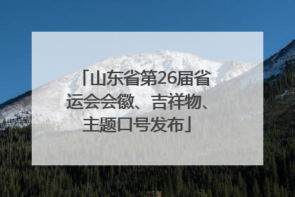 山东省第26届省运会会徽、吉祥物、主题口号发布