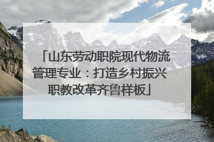 山东劳动职院现代物流管理专业：打造乡村振兴职教改革齐鲁样板
