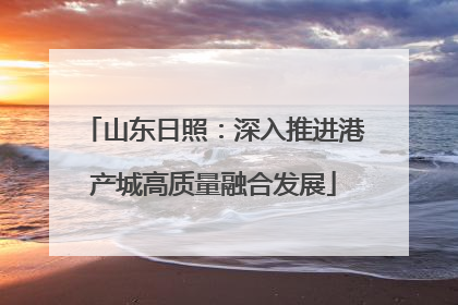 山东日照：深入推进港产城高质量融合发展