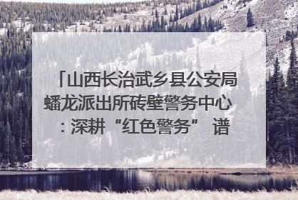 山西长治武乡县公安局蟠龙派出所砖壁警务中心：深耕“红色警务” 谱写“平安答卷”