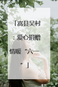 嵩县吴村：爱心捐赠情暖“六一”