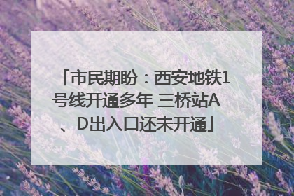 市民期盼：西安地铁1号线开通多年 三桥站A、D出入口还未开通