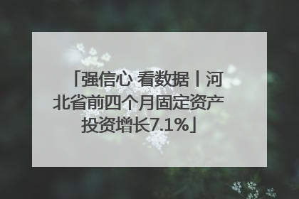 强信心 看数据丨河北省前四个月固定资产投资增长7.1%