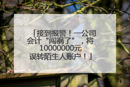 接到报警！一公司会计“闯祸了”，将10000000元误转陌生人账户！