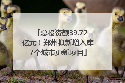 总投资额39.72亿元！郑州拟新增入库7个城市更新项目