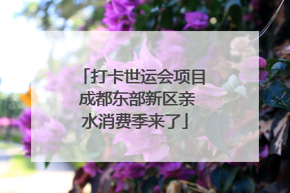 打卡世运会项目 成都东部新区亲水消费季来了