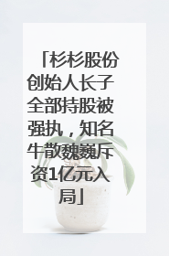 杉杉股份创始人长子全部持股被强执，知名牛散魏巍斥资1亿元入局