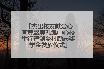 杰出校友献爱心 宜宾翠屏孔滩中心校举行曾剑乡村励志奖学金发放仪式