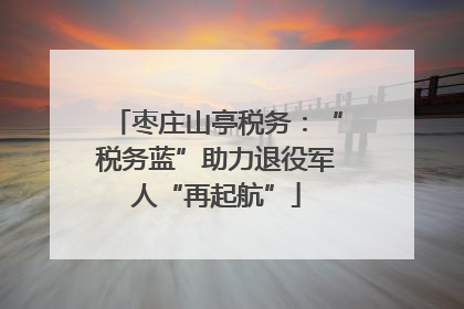 枣庄山亭税务：“税务蓝”助力退役军人“再起航”