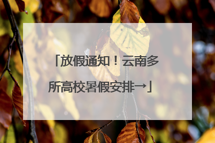 放假通知！云南多所高校暑假安排→