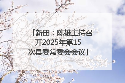 新田：陈雄主持召开2025年第15次县委常委会会议