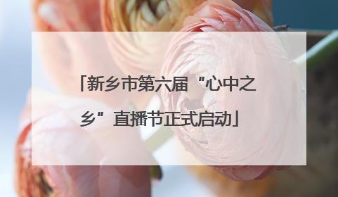 新乡市第六届“心中之乡”直播节正式启动