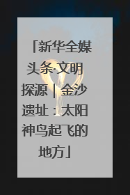 新华全媒头条·文明探源｜金沙遗址：太阳神鸟起飞的地方