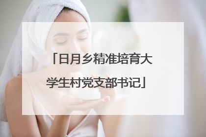 日月乡精准培育大学生村党支部书记