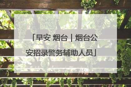 早安 烟台｜烟台公安招录警务辅助人员
