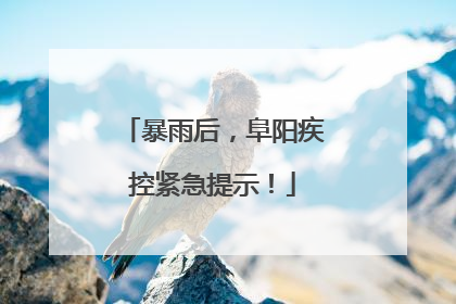 暴雨后，阜阳疾控紧急提示！