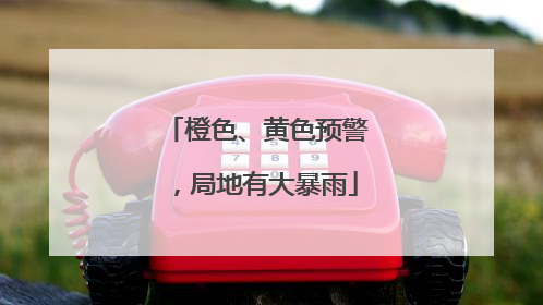 橙色、黄色预警，局地有大暴雨