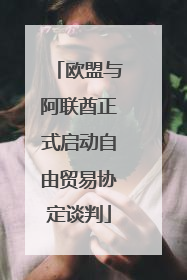 欧盟与阿联酋正式启动自由贸易协定谈判