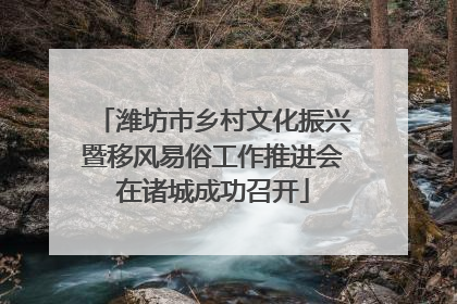 潍坊市乡村文化振兴暨移风易俗工作推进会在诸城成功召开