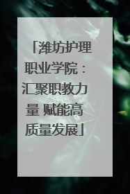 潍坊护理职业学院：汇聚职教力量 赋能高质量发展