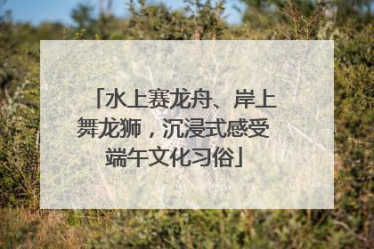 水上赛龙舟、岸上舞龙狮，沉浸式感受端午文化习俗