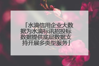 水滴信用企业大数据为水滴标讯招投标数据提供底层数据支持开展多类型服务