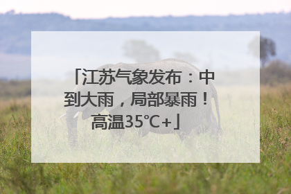 江苏气象发布：中到大雨，局部暴雨！高温35℃+